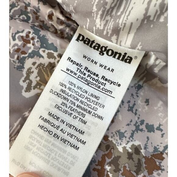 Patagonia Down Filled Puffer Vest Size Small Women’s Green Zip/Snap Front - Picture 4 of 8